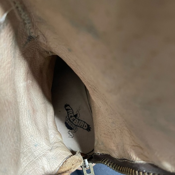 Freebird By Steven Aspen Long Brown Buckle/chains Leather Boho women boots Sz 7 - Picture 13 of 16